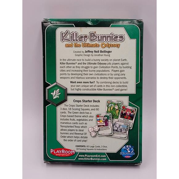 Killer Bunnies Green Starter Pack Crops Deck New Open Stock Dice Cards - Picture 2 of 6